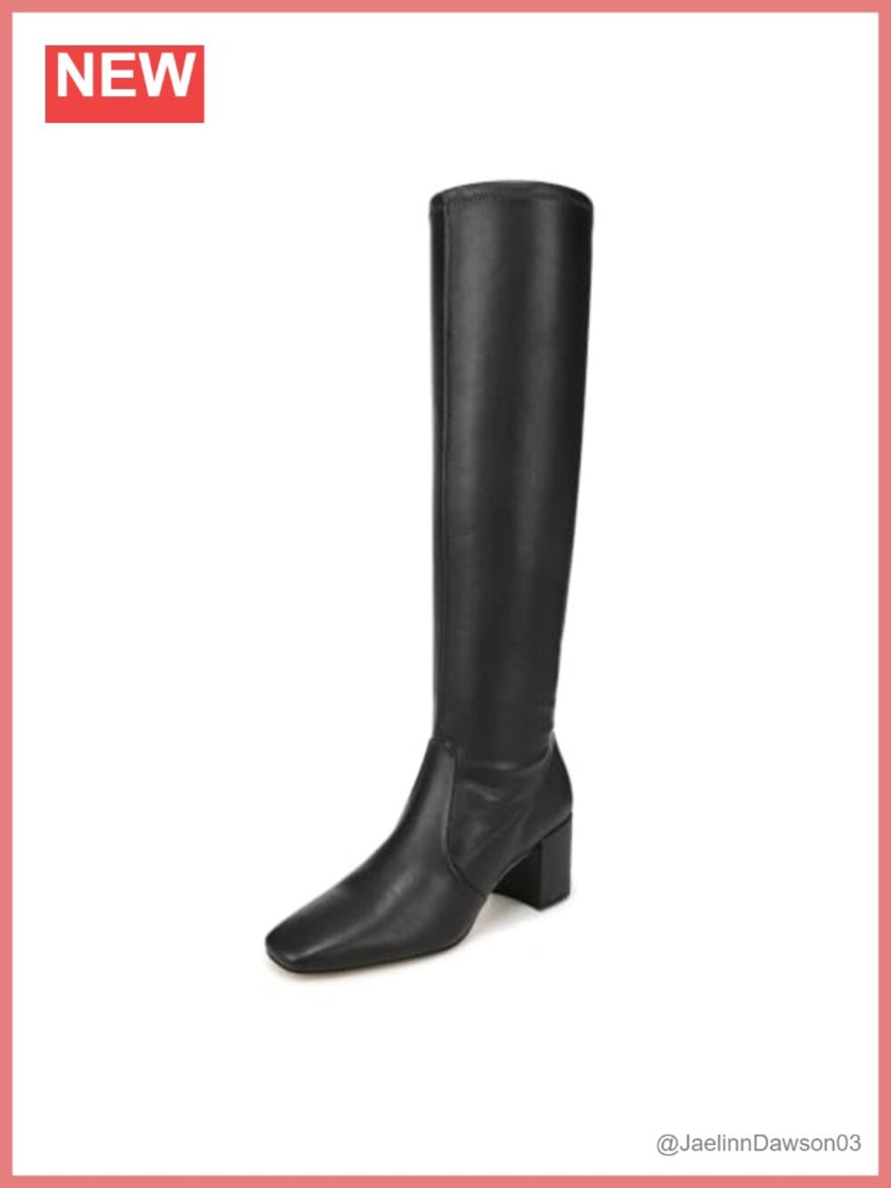 Franco Sarto Women's Knee High Faux Leather Square Toe Block Heel Boots Size 8